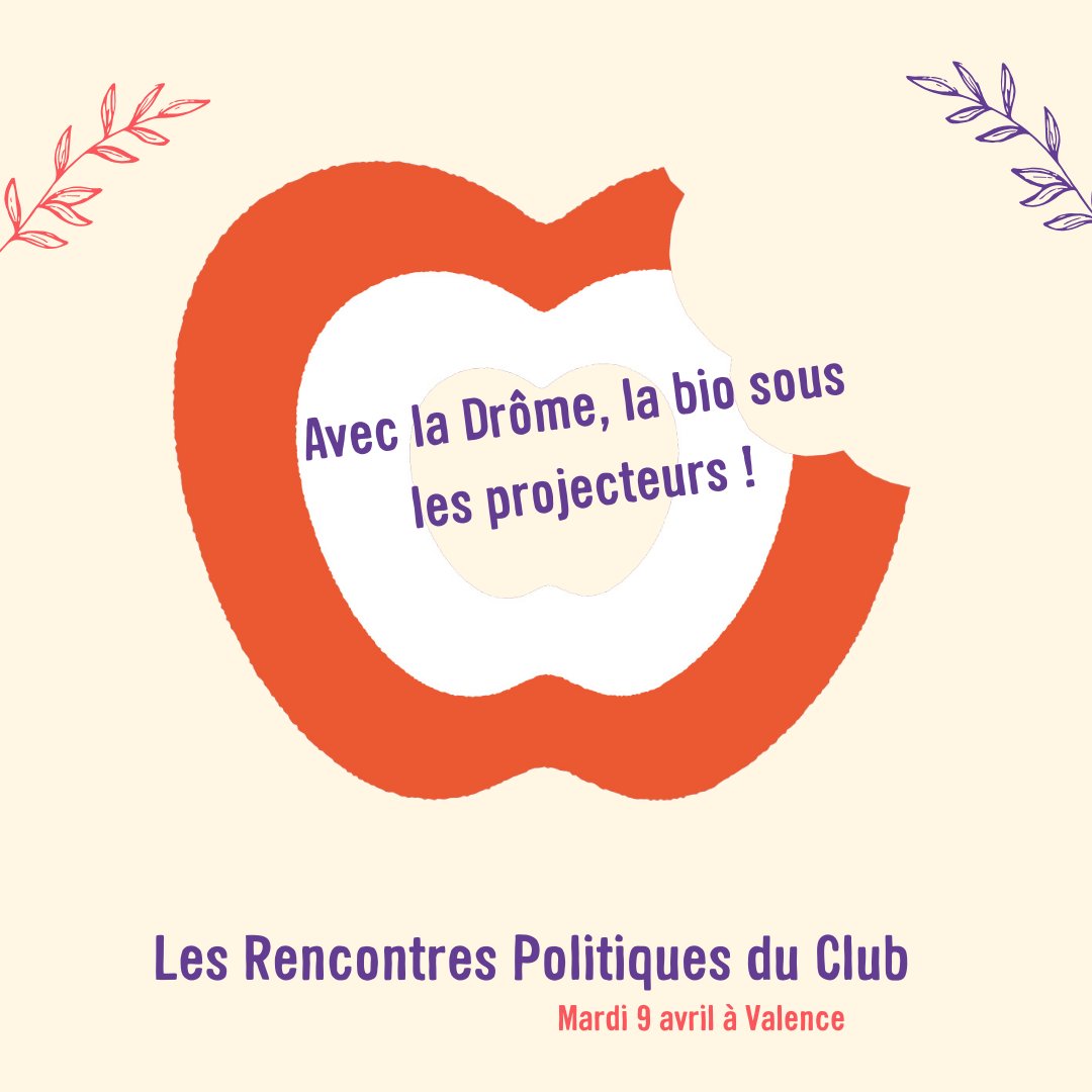 La Drôme, accueille cette année nos Rencontres politiques où la bio sera mise en lumière ! 

Pionnier en matière d’agriculture bio, le département n’a cessé d'améliorer sa politique alimentaire. Une petite visite s’impose. RDV le 9 avril !
👉Inscriptions : t.ly/oPl93