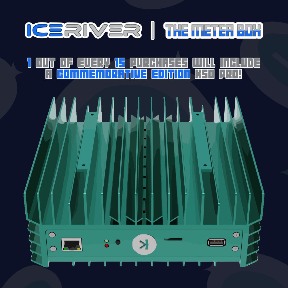 Woo!🎉We're excited to announce that we're gifting 10 @IceRiverMiner Commemorative Edition KS0 Pros🧊to 10 fortunate customers! For every 15 purchases made at this link: rb.gy/kpdycq, one lucky buyer will receive a FREE Commemorative Edition KS0 Pro. #Kaspa #Giveaway