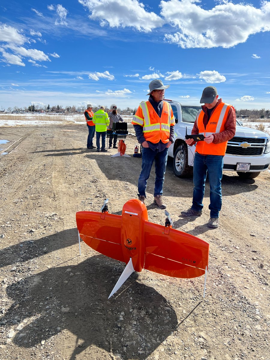 Another cohort of USGS remote pilots have completed training in Denver, CO to fly the WingtraOne Gen II, a fixed-wing vertical takeoff-and landing UAS platform that can be used to map large areas. #FieldPhotoFriday