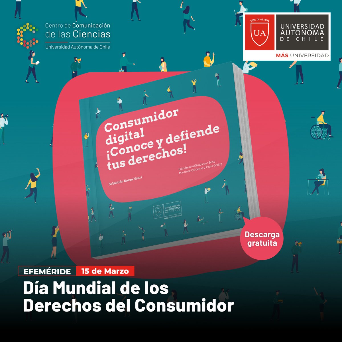 En el Día Mundial de los derechos del consumidor, los invitamos a descargar el libro del investigador <a href="/autonomadechile/">Universidad Autónoma de Chile</a>, <a href="/BozzoSebastian/">Sebastian Bozzo Hauri</a>, que persigue facilitar el acceso a la justicia y explicar los derechos a través de casos cotidianos y mayor ocurrencia. ediciones.uautonoma.cl/index.php/UA/c…