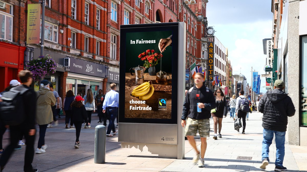 JCDecaux are so proud to support our charity partner @Fairtrade_ie during Fairtrade Fortnight 👏

In Fairness choose Fairtrade.

#FairtradeFortnight #Fairtrade #OOH #AdvertisingIreland