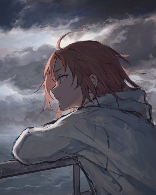 「cloudy sky railing」 illustration images(Latest)