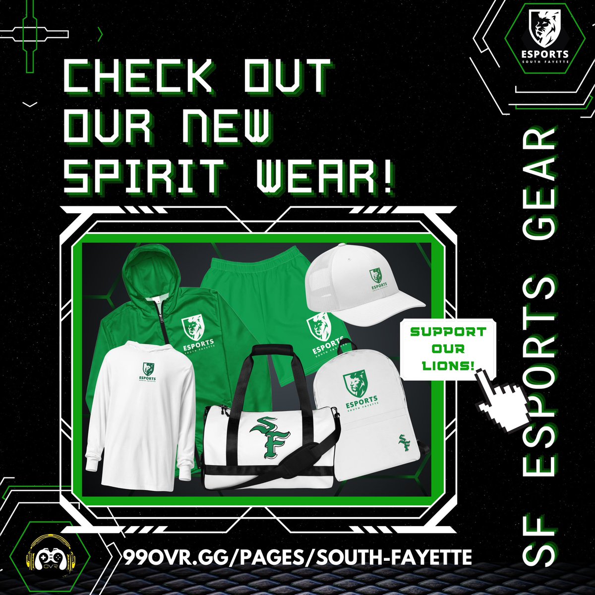 New SF Esports Spirit Gear has been added to our collection just in time for Spring! Check out the new items and help support our program! 99ovr.gg/pages/south-fa… #SFLionPride @99ovrgg