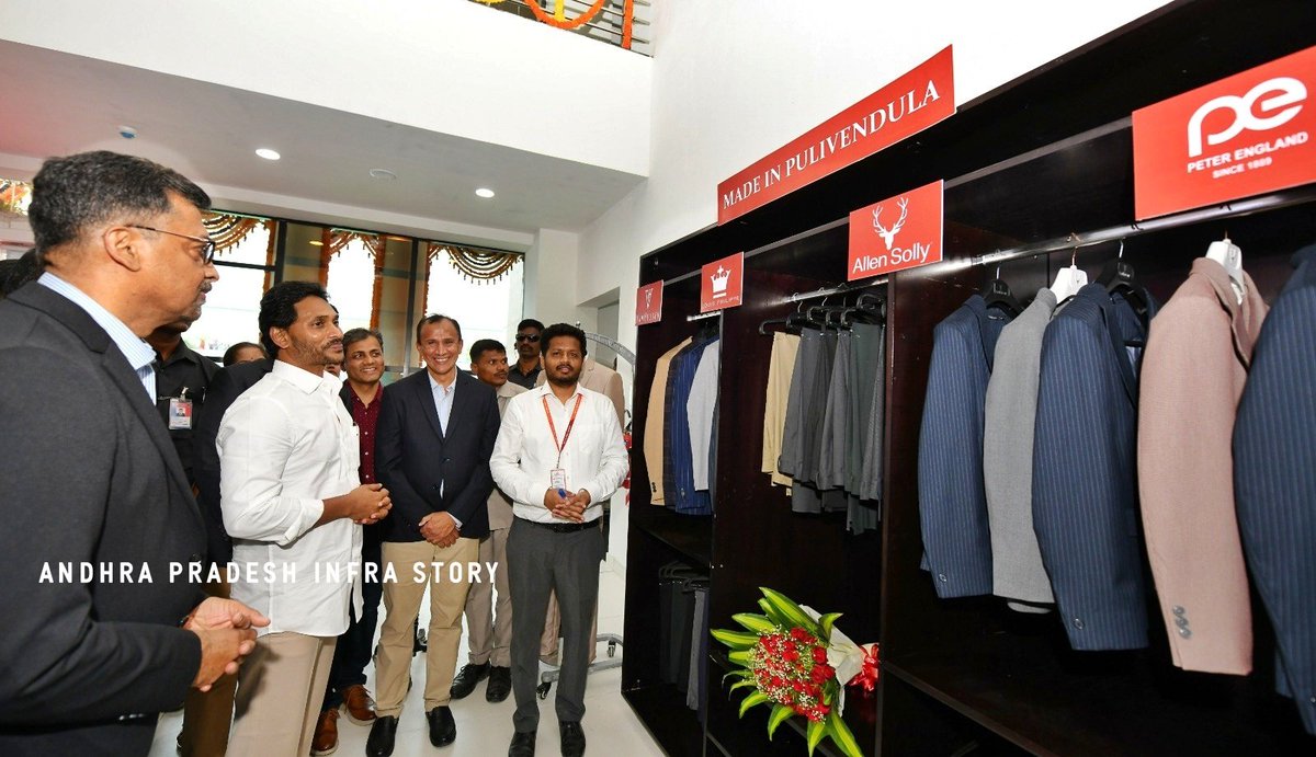🔸Made In Andhra Pradesh.. Made In Pulivendula 🔥 🔹CM YS Jagan Inaugurated Aditya Birla Garments Manufacturing Unit In Pulivendula ▪️Investment : ₹ 170 crore ▪️2100 jobs for women ▪️From Now International Brand Apparels Allen solley , Van Heusen , Peter England & louis…