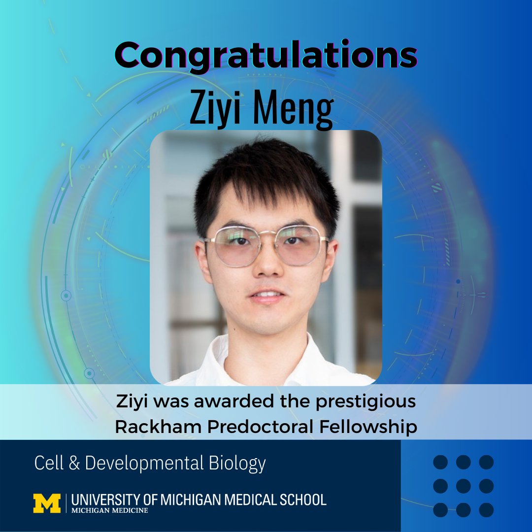 Congratulations to Ziyi Meng! Ziyi (Lin Lab) was awarded the prestigious Rackham Predoctoral Fellowship. #gradschool #phd #gradstudent #doctoralstudent #achievement