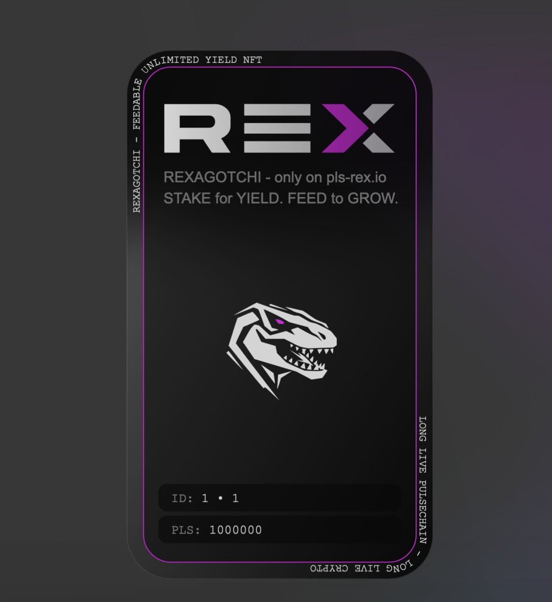 It's done. REXAGOTCHI #NFTs exist now. Stake for yield. Feed to grow. nftonpulse.io/collectionDeta… Get them on app.pls-rex.io .