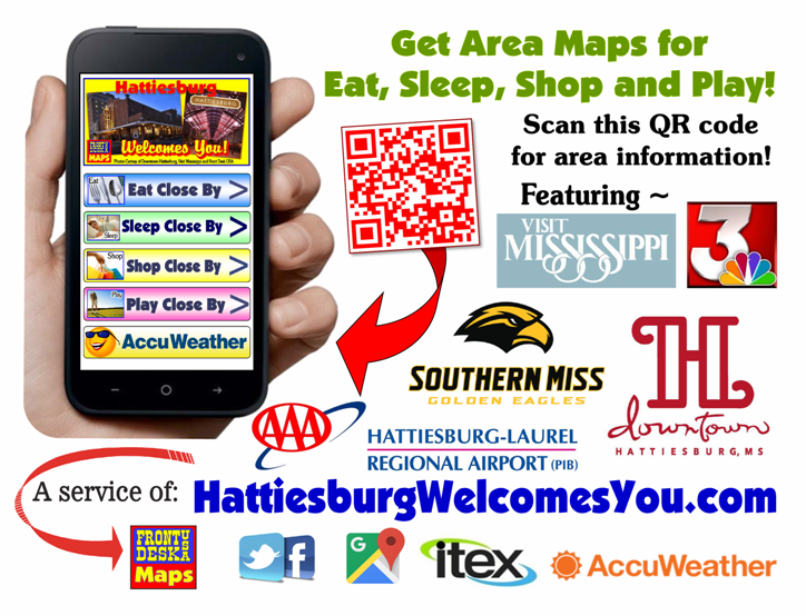 FrontDeskUSA's tweet photo. The https://t.co/YQ3NifBaf6 Mobile Visitor Travel Guide is custom curated for all of the Hattiesburg area. Each area features up to the minute weather, local and state CVB tourism information, local airport and traffic reports provided by AAA, news rom local TV stations. https://t.co/NbIZGCjax6