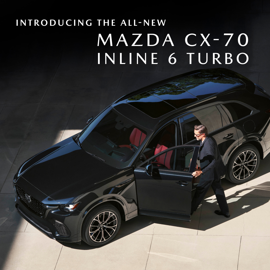 The all-new #MazdaCX70. Engineered with emotion, to make you feel more. Available Spring 2024.

Sign up for the latest news/info: ow.ly/Vhcp50QUEmC

#TomBushMazdas #JaxMazdas #JacksonvilleFlorida