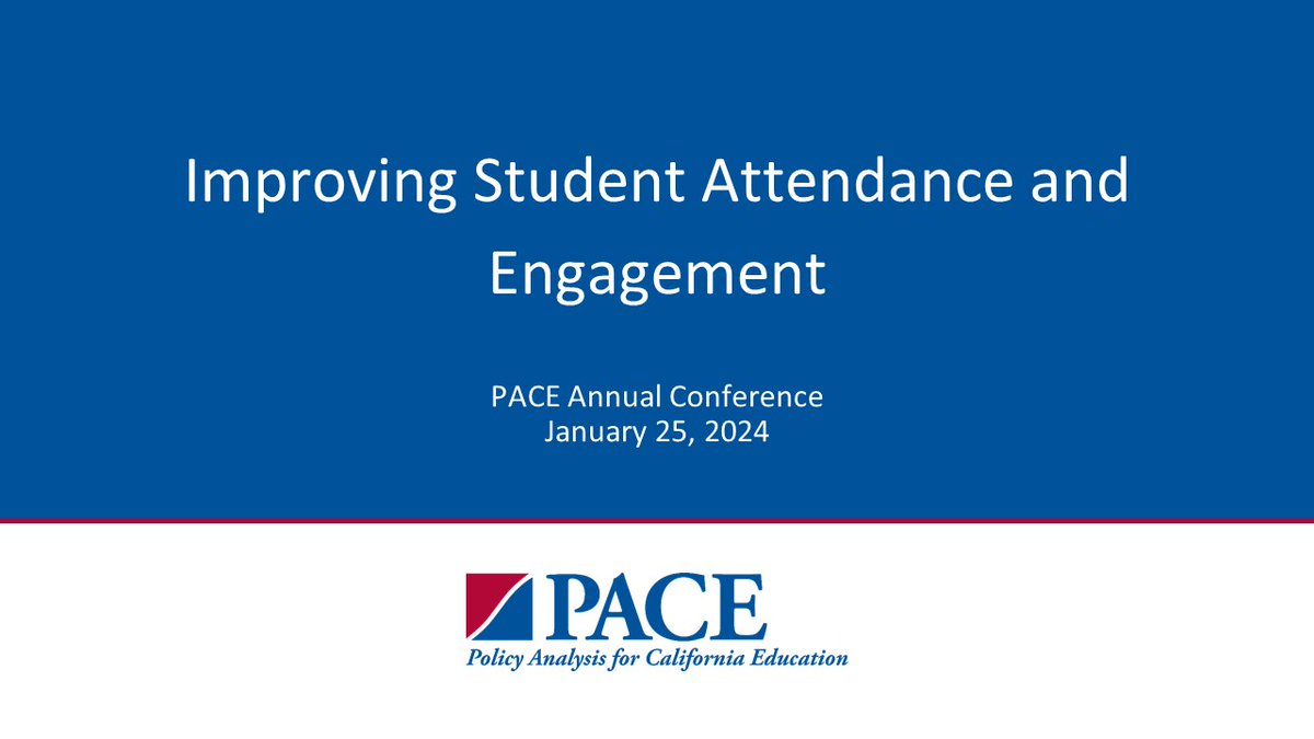 Unpacking CA's chronic absenteeism crisis at the PACE 2024 Annual Conference, Hedy Chang @attendanceworks, @jcbridgeforth @CommSchoolsLX, and @jgundy14 @partnr4childrn explored causes and strategies to ensure students are in school—and engaged in learning. youtu.be/apY1jTxCp6s?si…