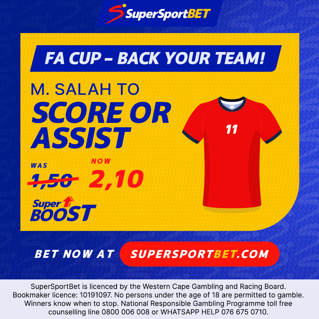 SuperSportBETza's tweet image. Will the ultra-reliable forward Mohamed Salah score or assist Liverpool in the FA Cup this weekend? Place your bets and stand a chance to win ever more with our latest #SuperBoost! #BackYourself here: bit.ly/3TAhyVw