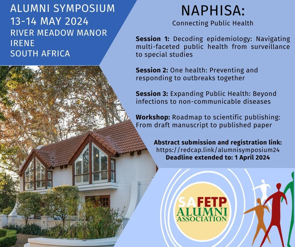 Ja9Bez's tweet photo. @nicd_sa We are excited for the upcoming SAFETP Alumni Association Symposium! Please view all the details on our Linkedin Page

https://t.co/YB4ClVAT0B https://t.co/BlOvA6zEVv
