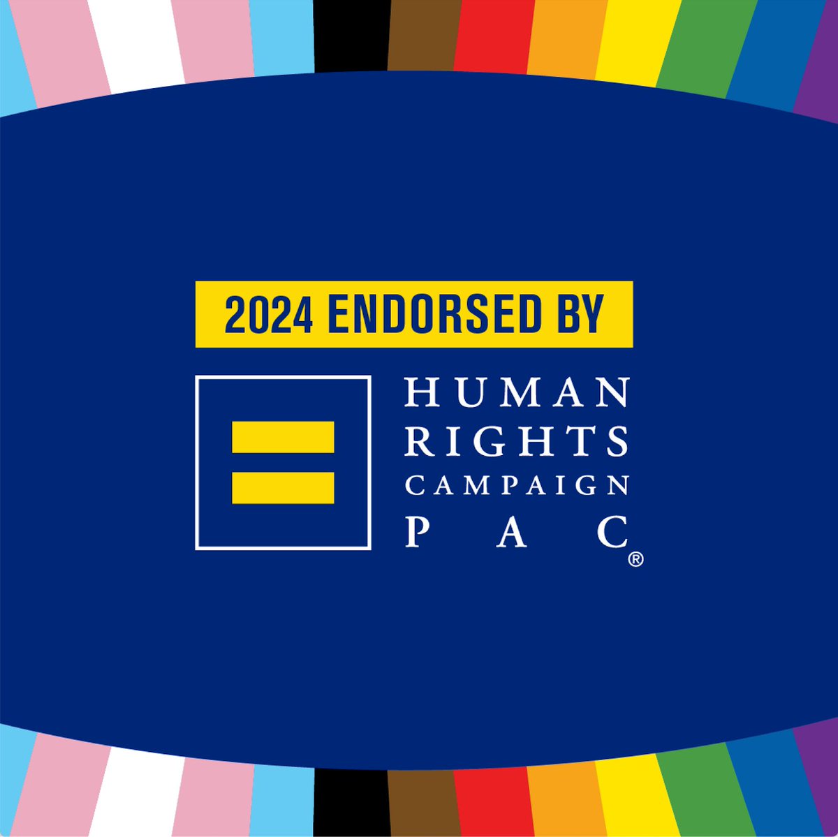 Honored to receive the Human Rights Campaign PAC’s endorsement for my 2024 reelection! Proud to stand with the LGBTQ+ community in the fight for equality for all. @HRC