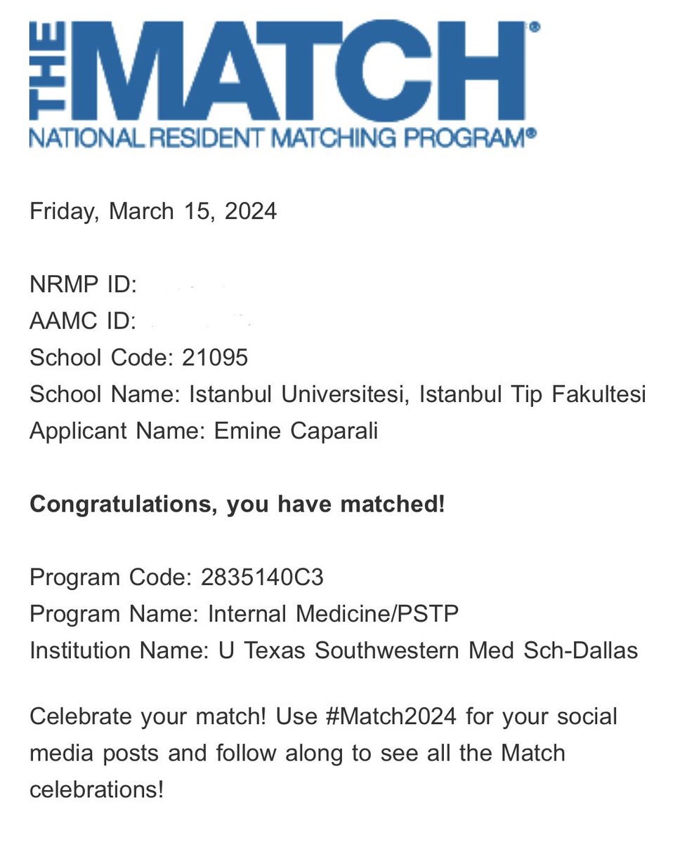 Bilge Caparali, MD (@ebilgecaparali) on Twitter photo Happily matched to UT Southwestern Internal Medicine-Physician Scientist Program! I’m going to be a Nephrologist! Can’t wait to spend next 6 years in Dallas!!! #Match2024 #InternalMedicine
<a href="/UTSWInternalMed/">UTSW Internal Medicine</a> <a href="/UTSWNews/">UTSW Media Relations</a> Happily matched to UT Southwestern Internal Medicine-Physician Scientist Program! I’m going to be a Nephrologist! Can’t wait to spend next 6 years in Dallas!!! #Match2024 #InternalMedicine
<a href="/UTSWInternalMed/">UTSW Internal Medicine</a> <a href="/UTSWNews/">UTSW Media Relations</a>
