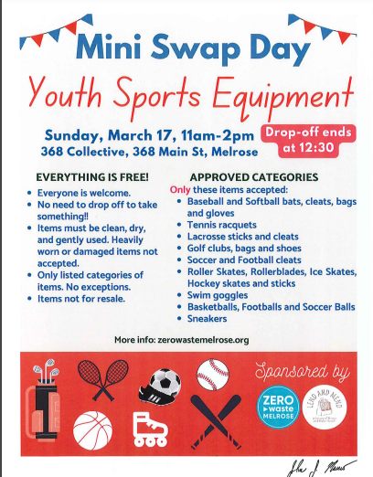 Mini Swap Day/ Youth Sports Equipment melroseschools.com/article/150941…