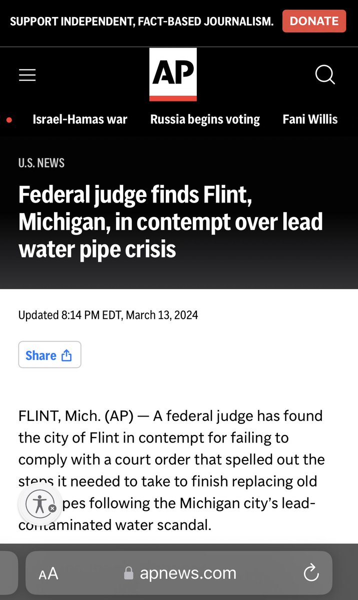 I’ve spent half of my childhood screaming that the water crisis in Flint isn’t over! Adults on the internet told me I’m lying. Now weeks before the crisis hits ten years a federal judge finds the city in contempt for not getting the job done.