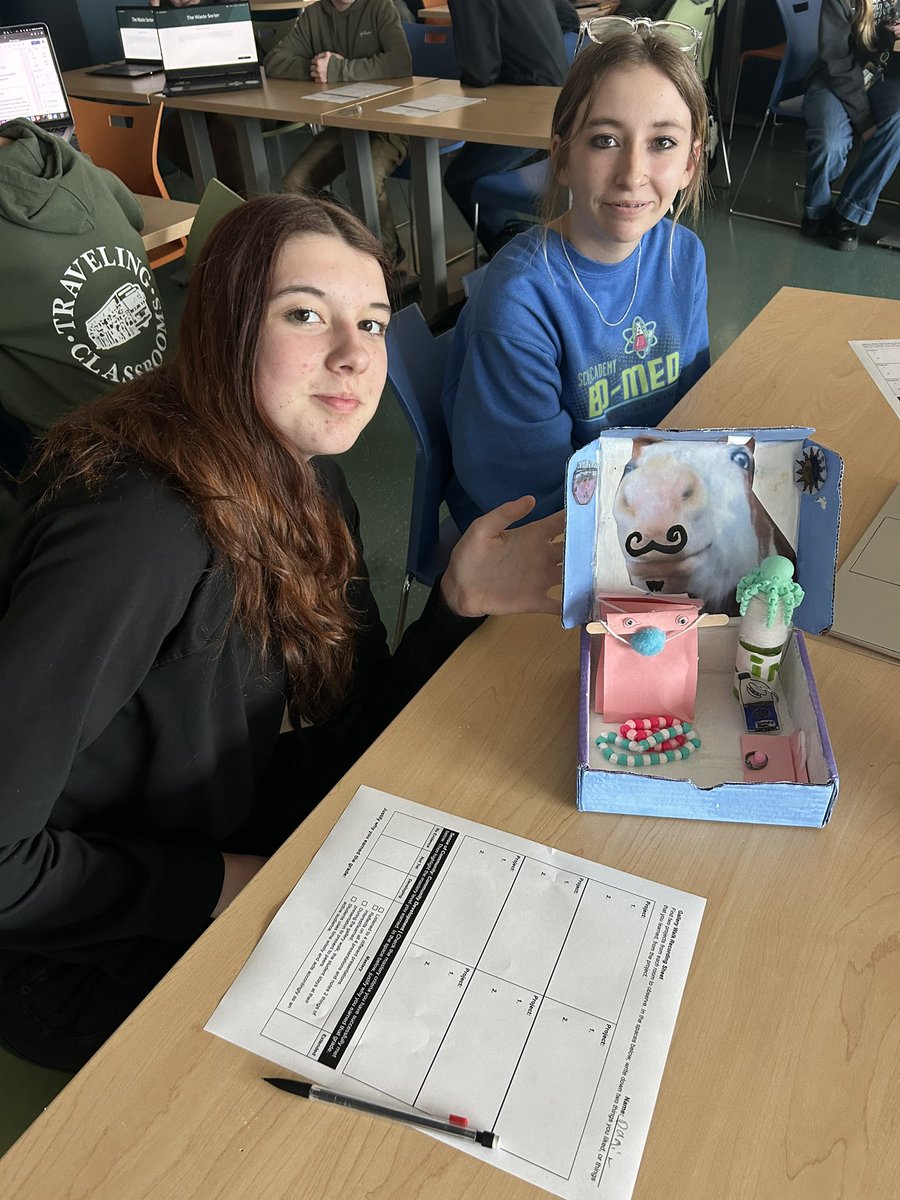 tubbsmath's tweet photo. 8th graders created some awesome companies during this round of STEMinar! Lots of subscription based products and awesome prototypes. #ourBMSA https://t.co/IqAciD3N8A