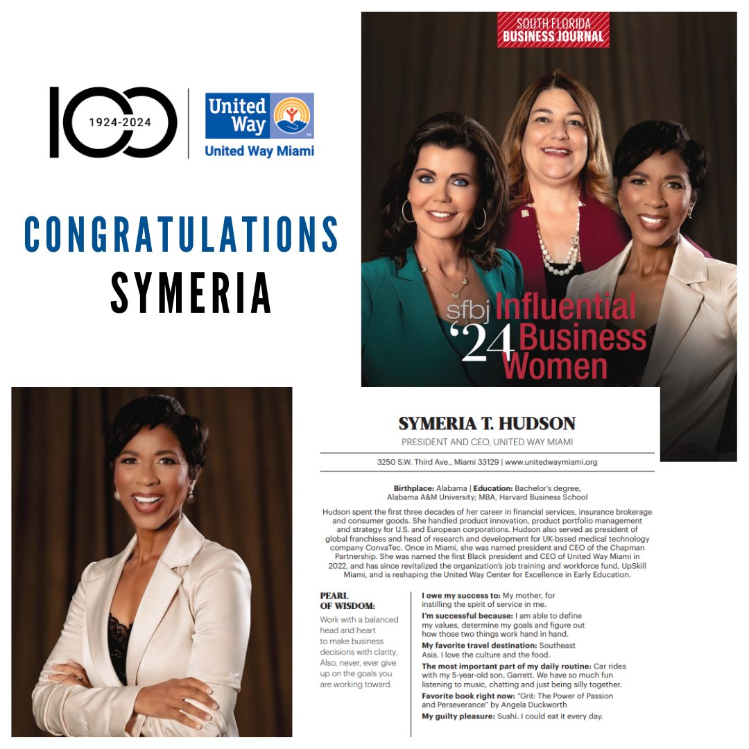 Honored and proud! 🌟Our President and CEO, @symerias, is highlighted in the @SFBJNews special section as a 2024 Influential Business Woman! Congratulations to all the remarkable women featured, whose impact extends beyond the workplace. 💙 #StrongerMiami