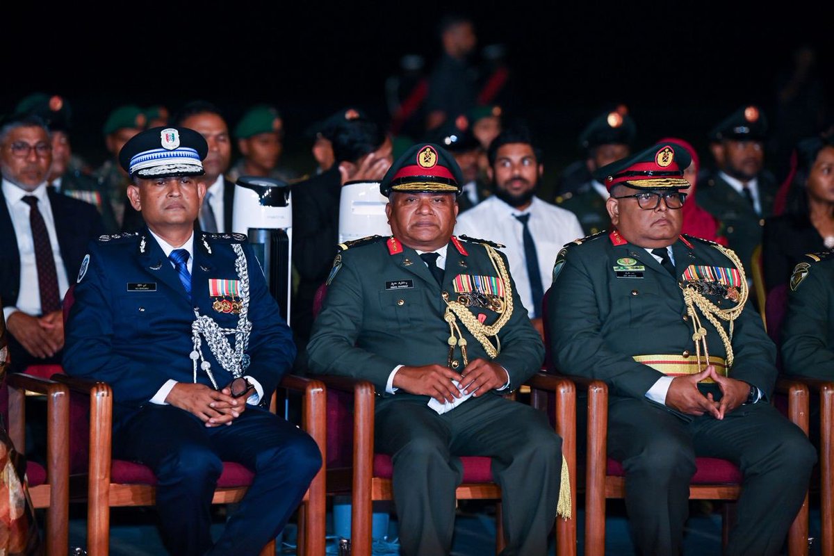 President Dr @MMuizzu launches the @MNDF_Official 's Air Corps at a special ceremony at Maafaru International Airport in the Noonu Atoll.