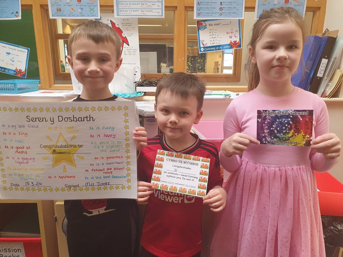 This week we are celebrating these superstars! Well done all 🌟 @YsgolMaesglas