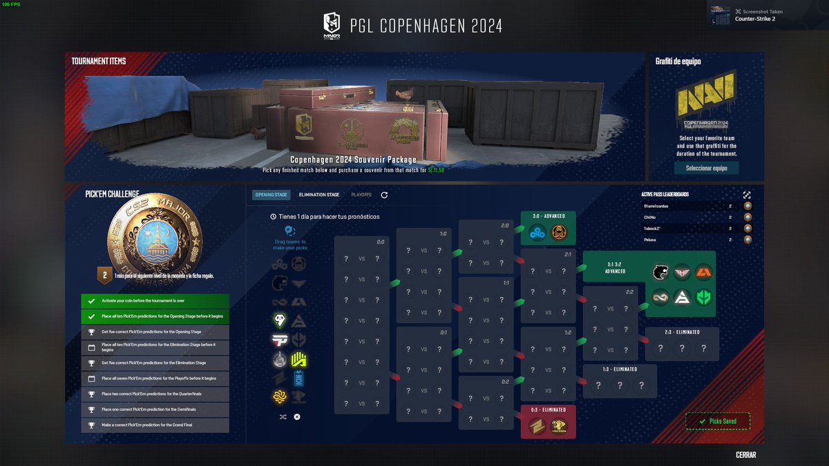 Primer Pick'em de CS2 :v