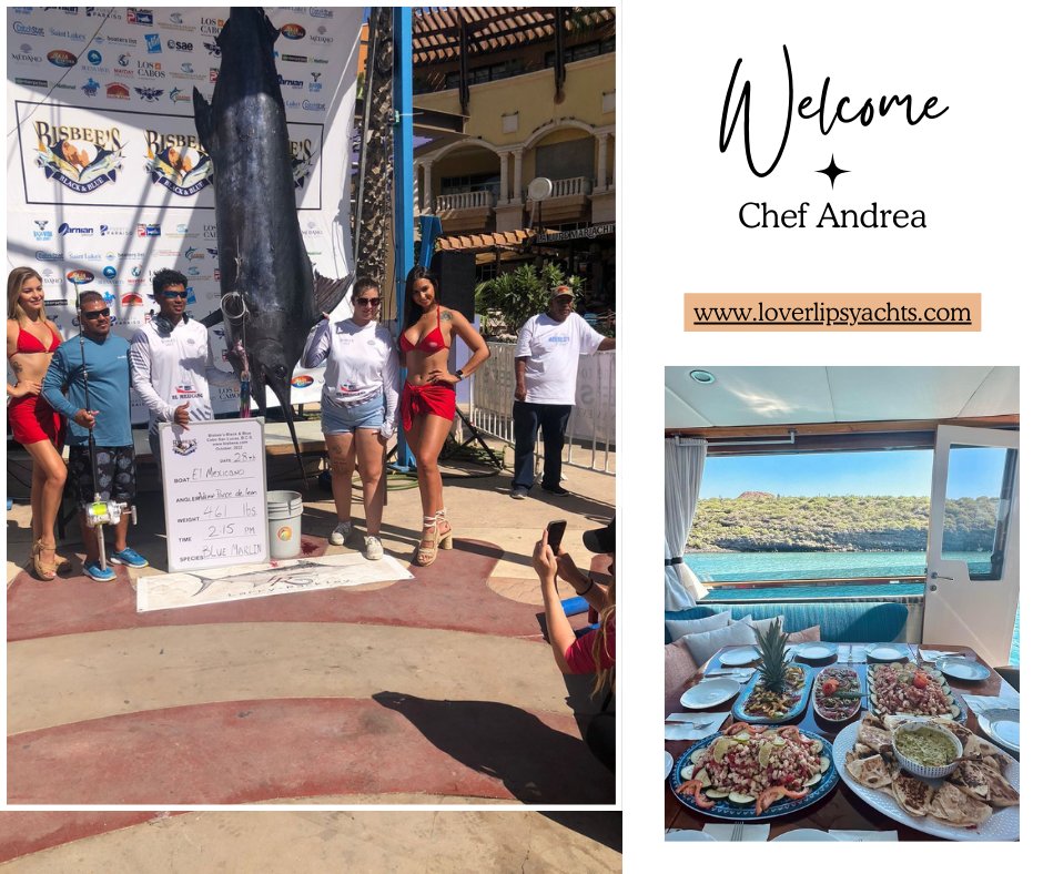 keizerlester's tweet image. Lover Lips Yachts new Chef Andrea was also the Chef and Hostess of El Mexicano that won the $3 Million USD prize for catching the 461 Blue Marlin in 2022 Bisbee Tournament 
 Andrea stands second from the right

(wa.me/message/UZ3T3F…)
Website: [loverlipsyachts.com]