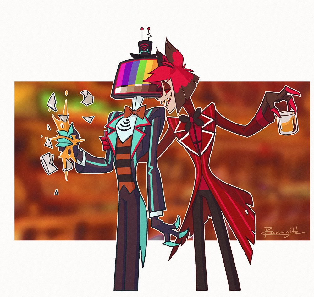 和剧集时间线完全没关系，只是想看阿拉斯托玩弄vox罢了【远目
好喜欢窘迫的vox哦😘
#HazbinHotelFanart 
#StaticRadio #voxal