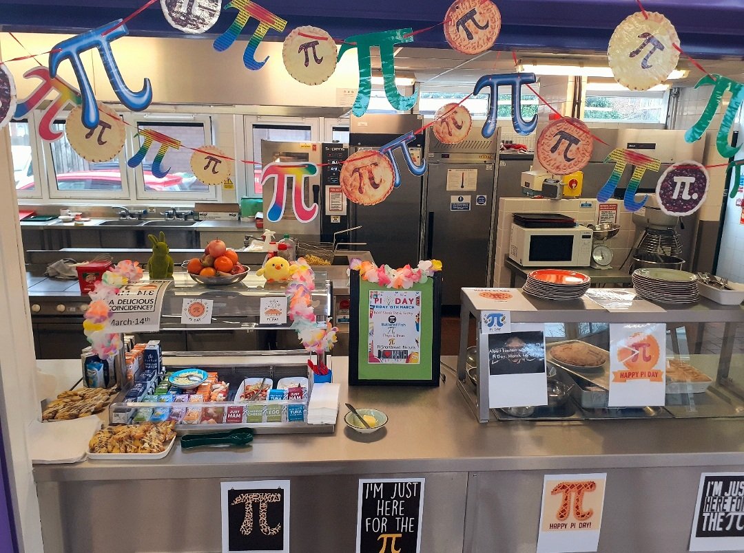 _TheMHS's tweet image. We celebrated Pi day in style this week. Hap-pi students were served delicious pi(e) themed treats 🥧 See if you can solve the pi dingbats as fast as they did. Pi even featured in a recent #sewingbee #PiDay2024 #lovemaths