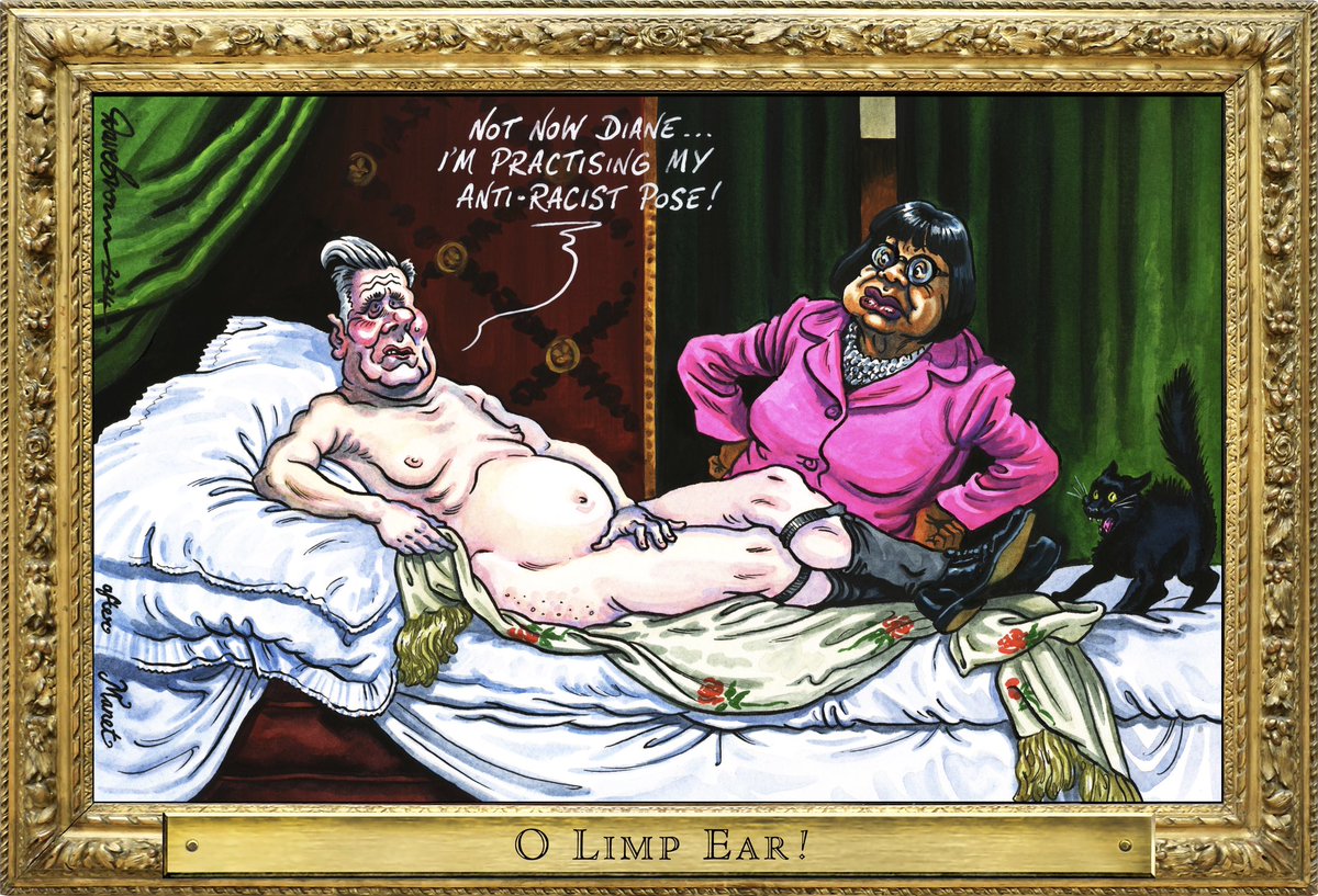 Tomorrow’s #RoguesGallery cartoon, after #EdouardManet, for @Independent … #Starmer #KeirStarmer #DianeAbbott #Racism #LabourRacism #ToryRacism #LabourWhip #FrankHester