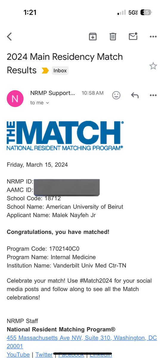 I'm so happy to have matched at @VUMCMedicineRes for my IM training. A real dream come true!! 🥹 So grateful for my family, my mentors at @HMethodistCV and @AUB_Lebanon and my friends for helping me in throughout this journey. I couldn't have done it without you ❤️.