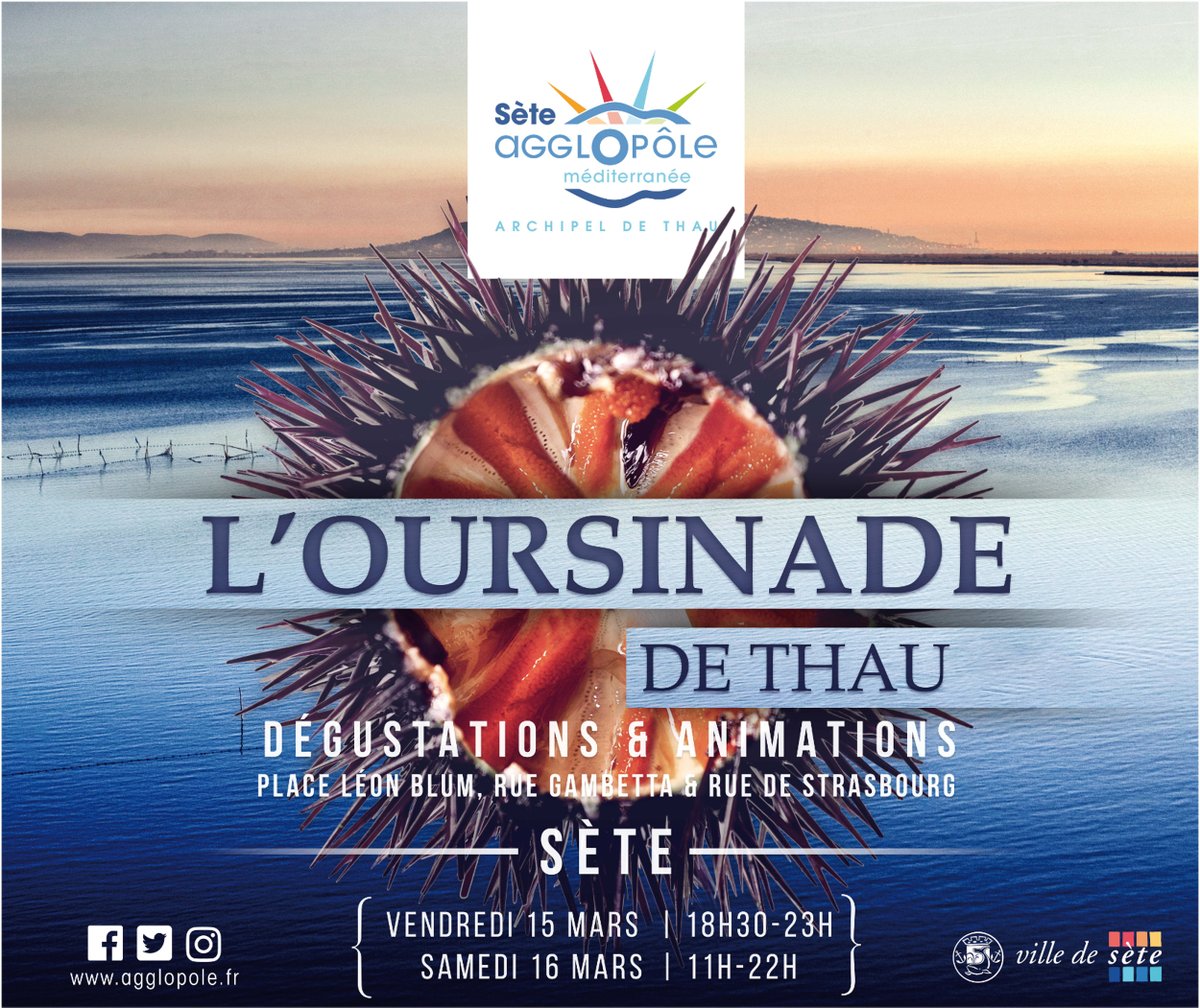 Sete_agglo_med's tweet photo. L'#Oursinade de #Thau, c'est parti jusqu'à 23h, Place Léon Blum et rues Gambetta et de Strasbourg, à #SÚte. Et demain, dÚs 11h, on recommence. Venez nombreux !!! #terroir #vins #gastronomie https://t.co/w5LNtLSKWX