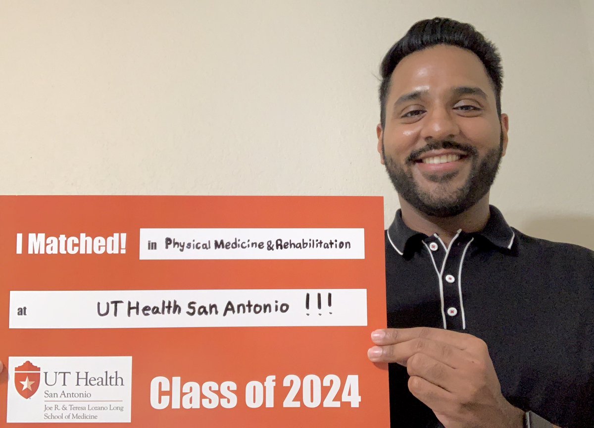 Excited to be staying with the best program! (because I’m in it) @UTHSA_RehabMed ! #Match2024 #Physiatry