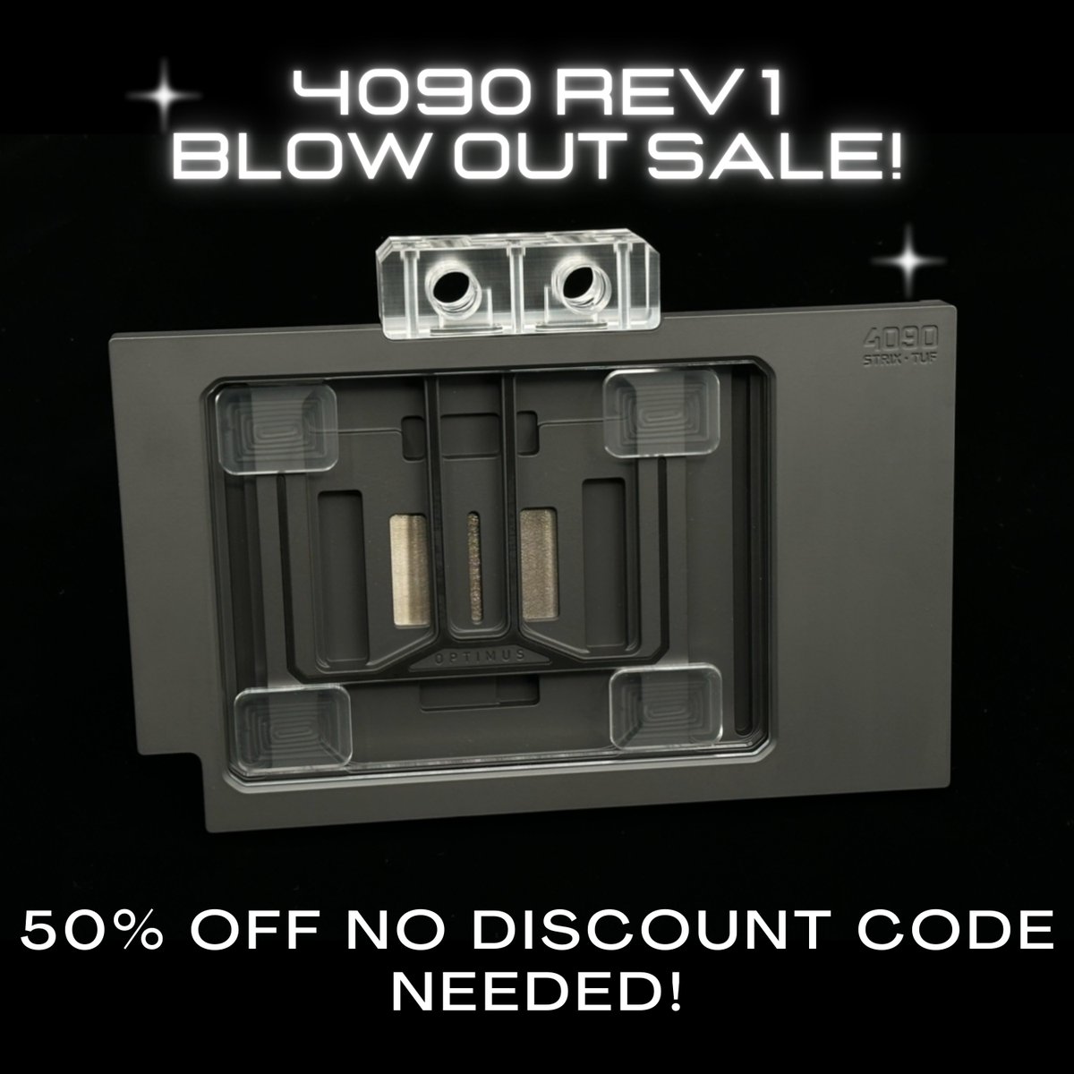 BLOW OUT SALE! - Rev1 4090 Strix/TUF GPU Block - Limited Stock - Click the link below before they sell out!! optimuspc.com/products/signa… #optimuswatercooling #watercooling #watercoolingpc #gpu #strix #liquidcooling #nvidia #waterblock #cerakote