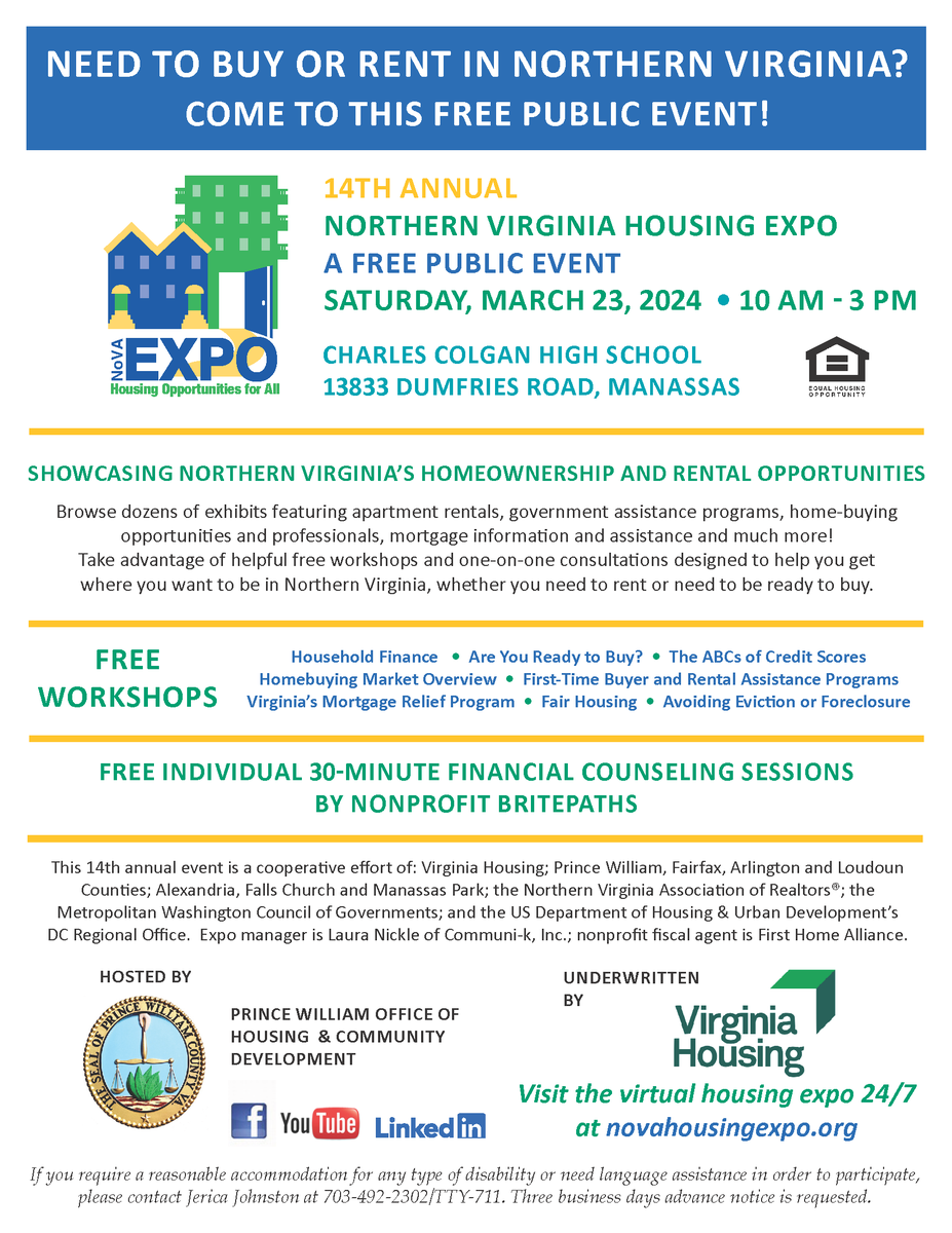 Britepaths (@britepaths) on Twitter photo Join us NEXT SATURDAY 3/23 at the <a href="/NoVaHousingExpo/">NoVa Housing Expo</a>! Britepaths & <a href="/FECSoCo/">FEC at South County</a> will offer free financial coaching, and there will be workshops and a wealth of resources for first-time buyers and renters seeking housing in Northern Virginia. novahousingexpo.org Please Share! Join us NEXT SATURDAY 3/23 at the <a href="/NoVaHousingExpo/">NoVa Housing Expo</a>! Britepaths & <a href="/FECSoCo/">FEC at South County</a> will offer free financial coaching, and there will be workshops and a wealth of resources for first-time buyers and renters seeking housing in Northern Virginia. novahousingexpo.org Please Share!