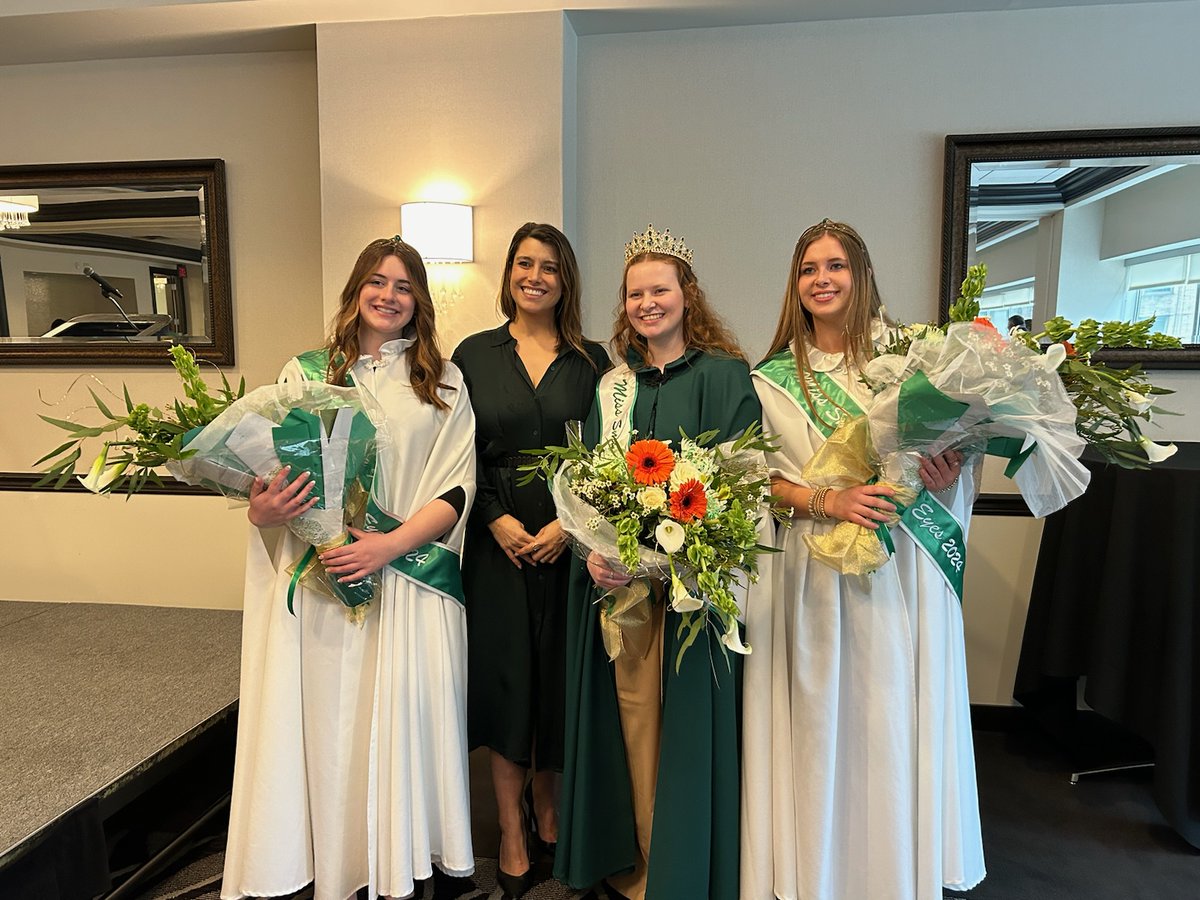 Today County Executive Innamorato crowned Miss Smiling Irish Eyes 2024☘️Madalyn Byrnes (wearing the crown and green robe) &amp; celebrated the Court Maidens Anna Hanley &amp; Brooke McCardle. Congratulations to these incredible young women. Read more about them misssmilingirisheyespgh.com