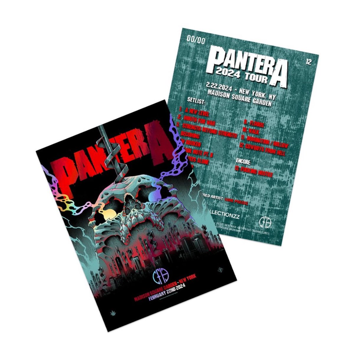 The @Pantera 2024 Tour Foil Trading Card Complete Set is now available on iconic.collectionzz.com This 15 piece set of premium holographic foil trading cards comes in a sealed case and a #GAS holographic sticker of authenticity adhered.