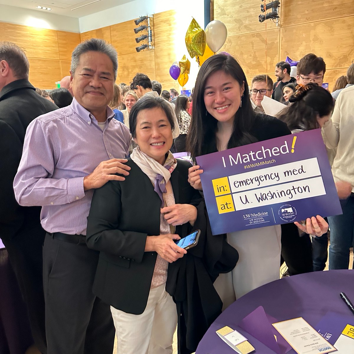UWMedicine's tweet photo. Happy #MatchDay2024! #MatchDay is a day when medical students find out where they're going for residency to train in their specialty for the next 3-7 years after med school. Congratulations to all the @uwsomwwami students that matched today! #WWAMIMatch #HuskyMatch https://t.co/takTjtVlJK