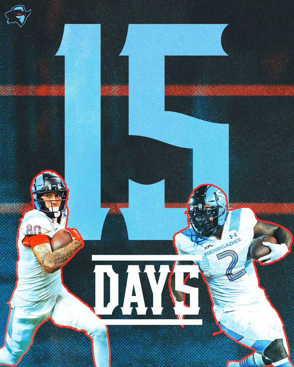 Only 15 days, or 358 hours until kickoff. Time is ticking to get your tickets 👀 🎟️ theufl.com/tickets #RaisinHell | #FullThrottle @salnells | @i_BSmith4