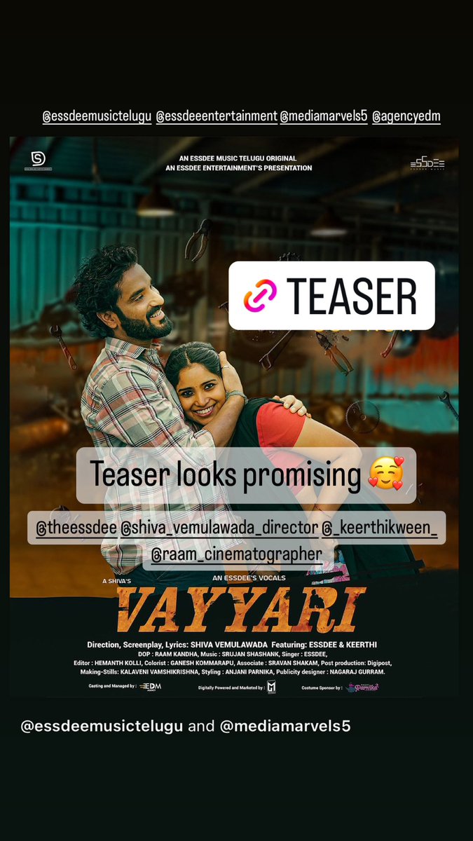 youtu.be/YBl_eM223bQ?si… @TheEssdee welcome to Tollywood,we are all set to welcome you with open arms 🤗 Check out the teaser 🥰😇🥰🧿