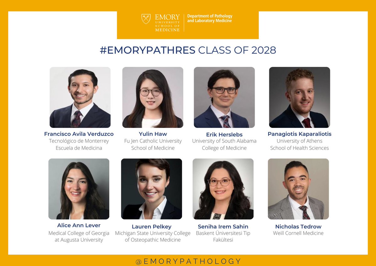 Emory University Department of Pathology (@emorypathology) on Twitter photo 🎉 On behalf of <a href="/EmoryPathology/">Emory University Department of Pathology</a> and #EmoryPathRes program, we extend a warm welcome and congratulations to the incoming PGY-1s.
Congrats, Class of 2028! 🌟
#PathMatch2024 #MatchDay2024 #PathTwitter #PathX #Path2Path #PathMatch24 #MatchDay24 🎉 On behalf of <a href="/EmoryPathology/">Emory University Department of Pathology</a> and #EmoryPathRes program, we extend a warm welcome and congratulations to the incoming PGY-1s.
Congrats, Class of 2028! 🌟
#PathMatch2024 #MatchDay2024 #PathTwitter #PathX #Path2Path #PathMatch24 #MatchDay24