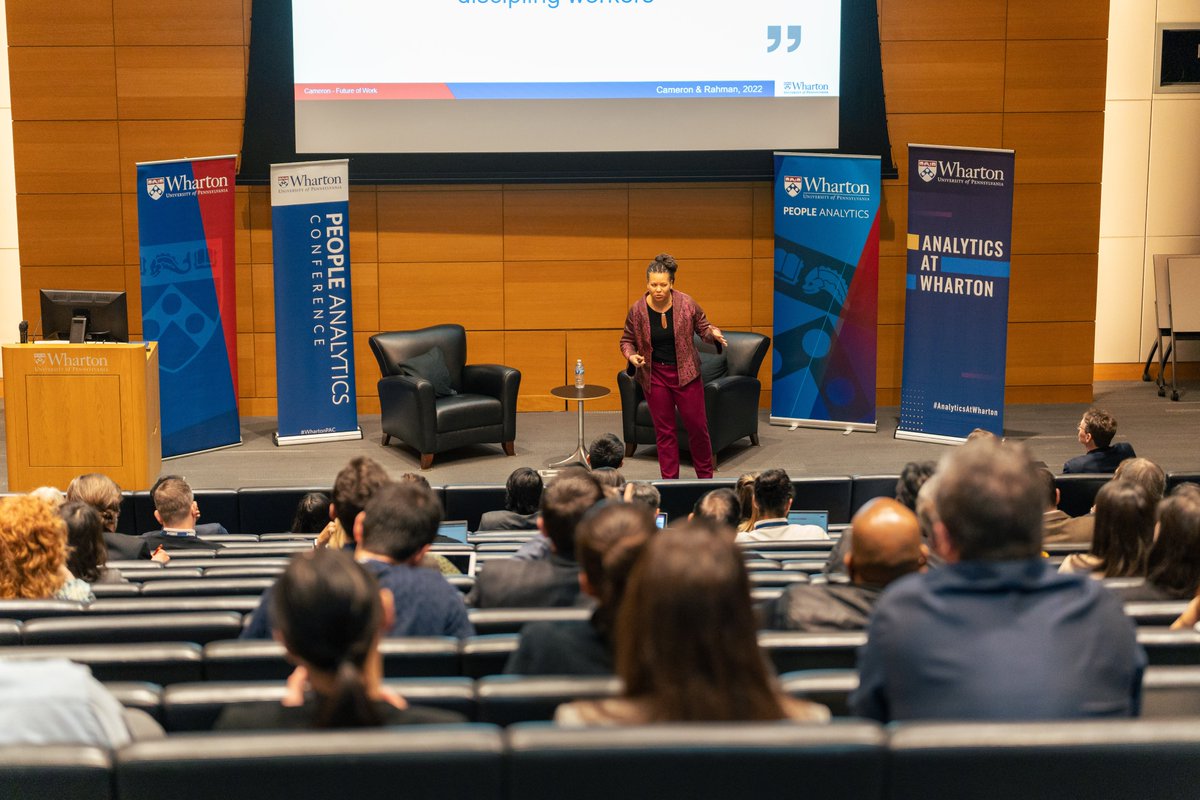 WhartonPA's tweet photo. .@Wharton Professor @LindseyDCameron provided valuable considerations for the evolving role of #AI in the employment landscape and its impact on #frontline and gig workers. #PAC11 https://t.co/o5PV8jl9go