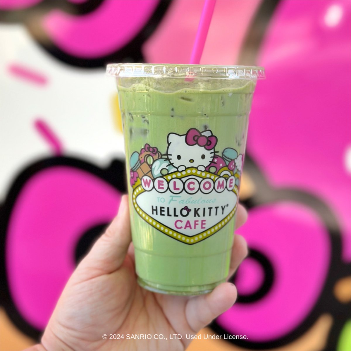 Have you tried our NEW Matcha Cold Brew? 🍵💞 Tag your matcha bestie and try it today! Available only at #HelloKittyCafe Vegas✨