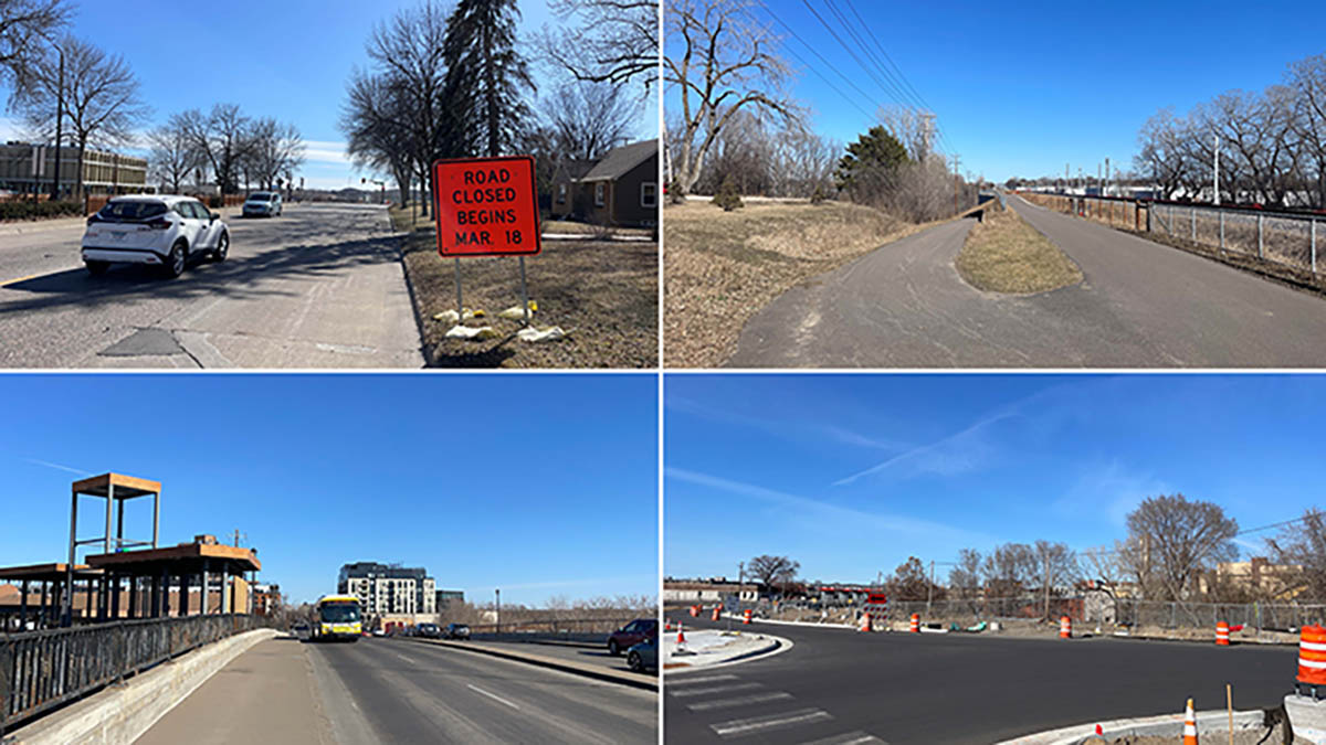 Construction update for March 15: metrocouncil.org/Transportation…

Photos: Favorable weather conditions this year are allowing construction planning to progress along the Green Line Extension. Below are photos of a few areas that will have upcoming traffic impacts starting this spring.