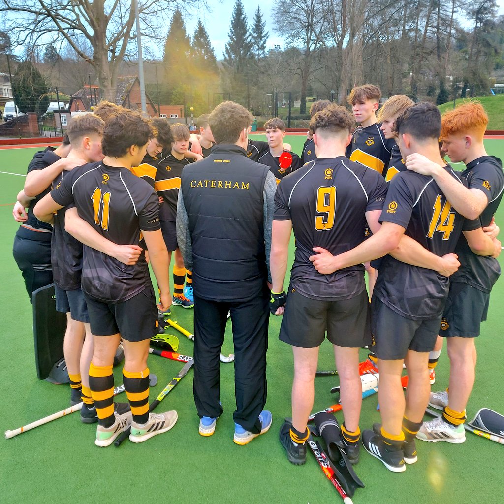Congratulations to the 1st XI who came through a tight game tonight vs Eton College to qualify for the @BoysISHC Plate National Finals in Nottingham next week. Well done boys. 🤝 @CaterhamSport