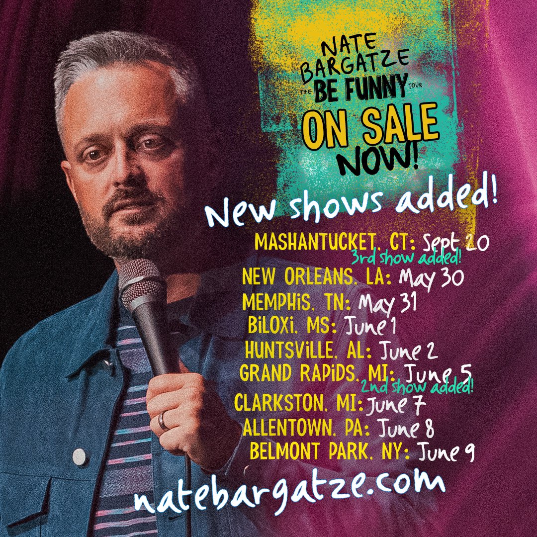 All new shows now on sale! Natebargatze.com/tour