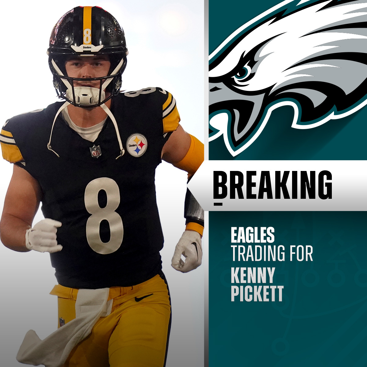TRADE: Steelers expected to trade QB Kenny Pickett to Eagles. (via <a href="/RapSheet/">Ian Rapoport</a>)