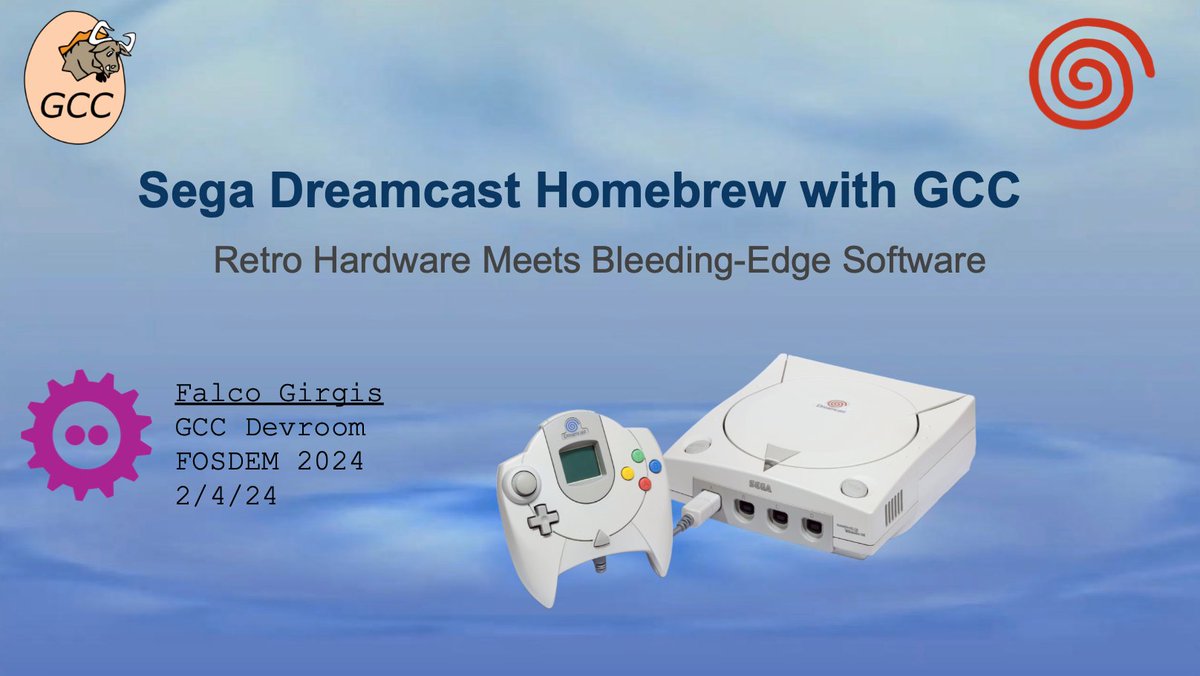 How is a rag-tag alliance of engineers and programming language enthusiasts keeping the Sega #Dreamcast not only alive, but also thriving, thanks to GCC? If you missed my talk at FOSDEM last month, you can still watch it here: fosdem.org/2024/schedule/… #gamedev #retrocomputing