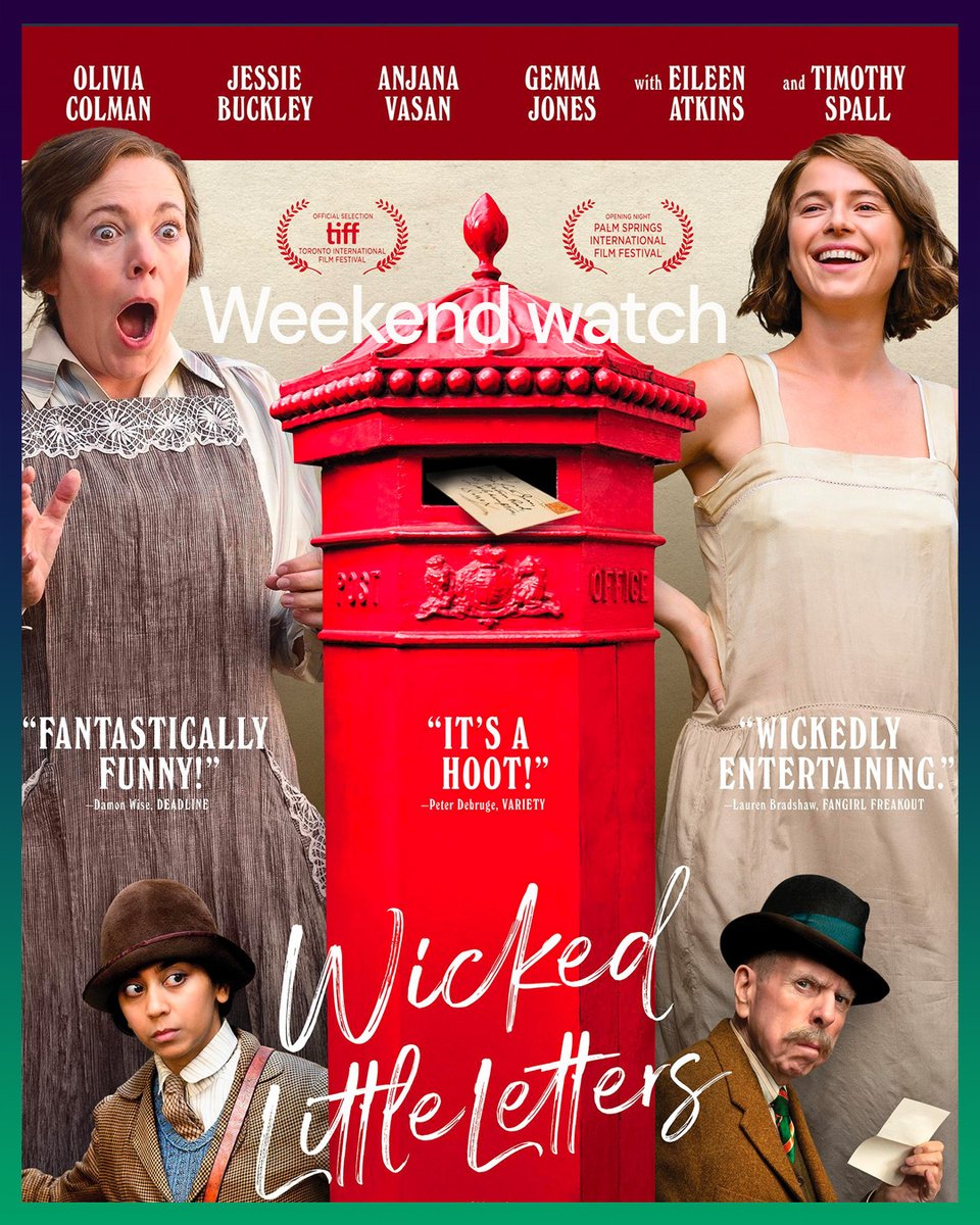 WEEKEND WATCH: Wicked Little Letters
Catch this comedy drama out in cinemas now about a town who receive anonymous letters full of hilarious profanities.
Olivia Colman and Jessie Buckley star as seemingly rival neighbours and Jessie performs in her native Irish accent.
#film