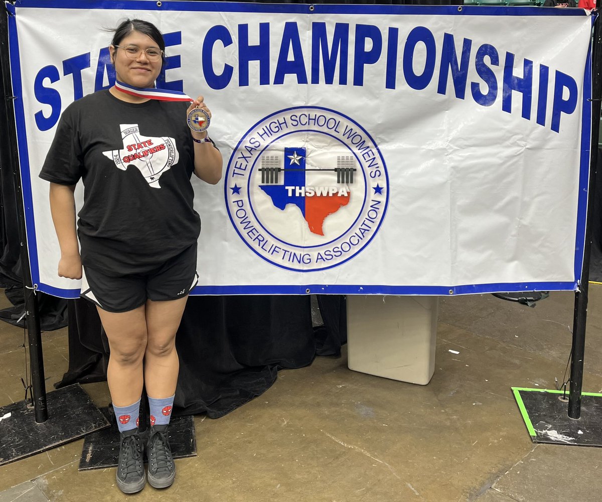 The Borger Lady Bulldogs competed in Frisco today for the girls state meet. Sophomore Samantha Chavez is the STATE CHAMPION in the 242 weight class! She also broke the state record in deadlift for her weight class! Her total weight lifted was 1,010 pounds!#BorgerISD