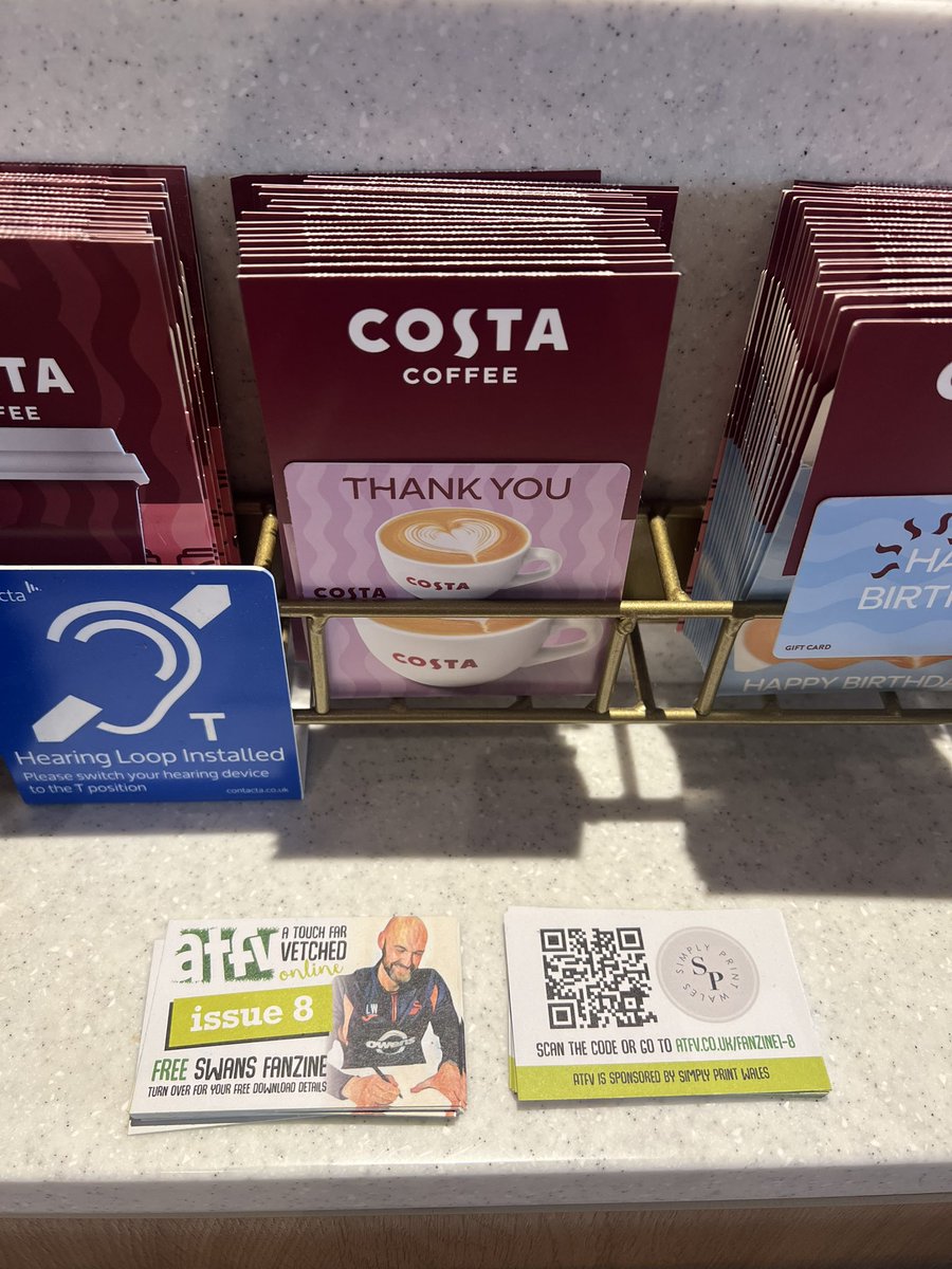 touchfarvetched's tweet photo. As it’s just me giving out ATFV issue 8 distribution cards before the game tomorrow, I’ve taken the Liberty 😉 of stashing some in your favourite pre match haunts. So pick up yours in The Railway, Rossis, Costa or Harvester, scan the QR code and read the new issue on your phone! https://t.co/c6nO6NOMWR