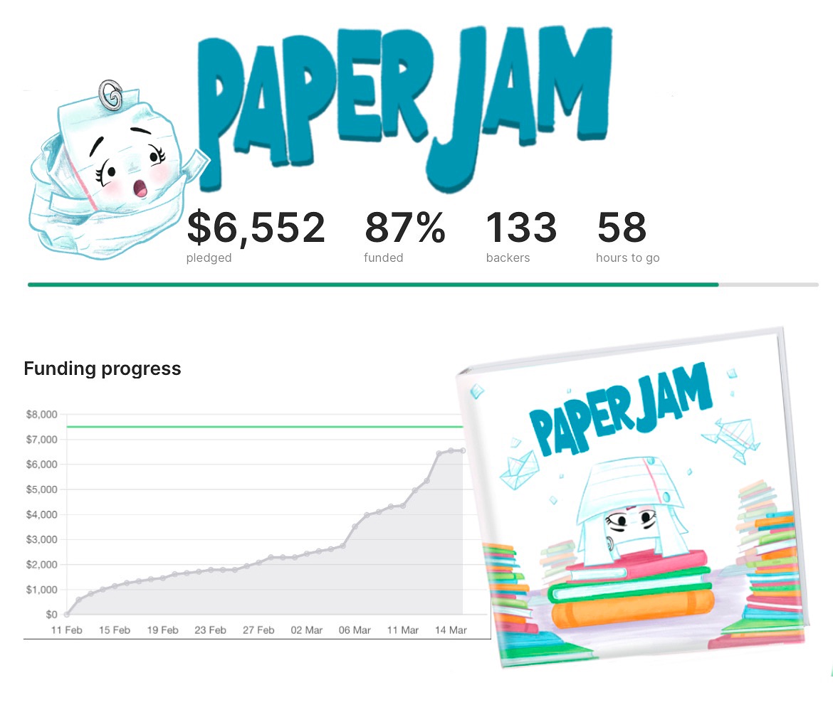 Eek! We only have hours to go in our Kickstarter for Paper Jam now! 📝📚

Pre-order your copy here: kck.st/3HX8kvR

#PaperJam #ChildrensBook #Kickstarter #SupportLocalAuthors #Friendship #SelfAwareness #SocialEmotionalLearning